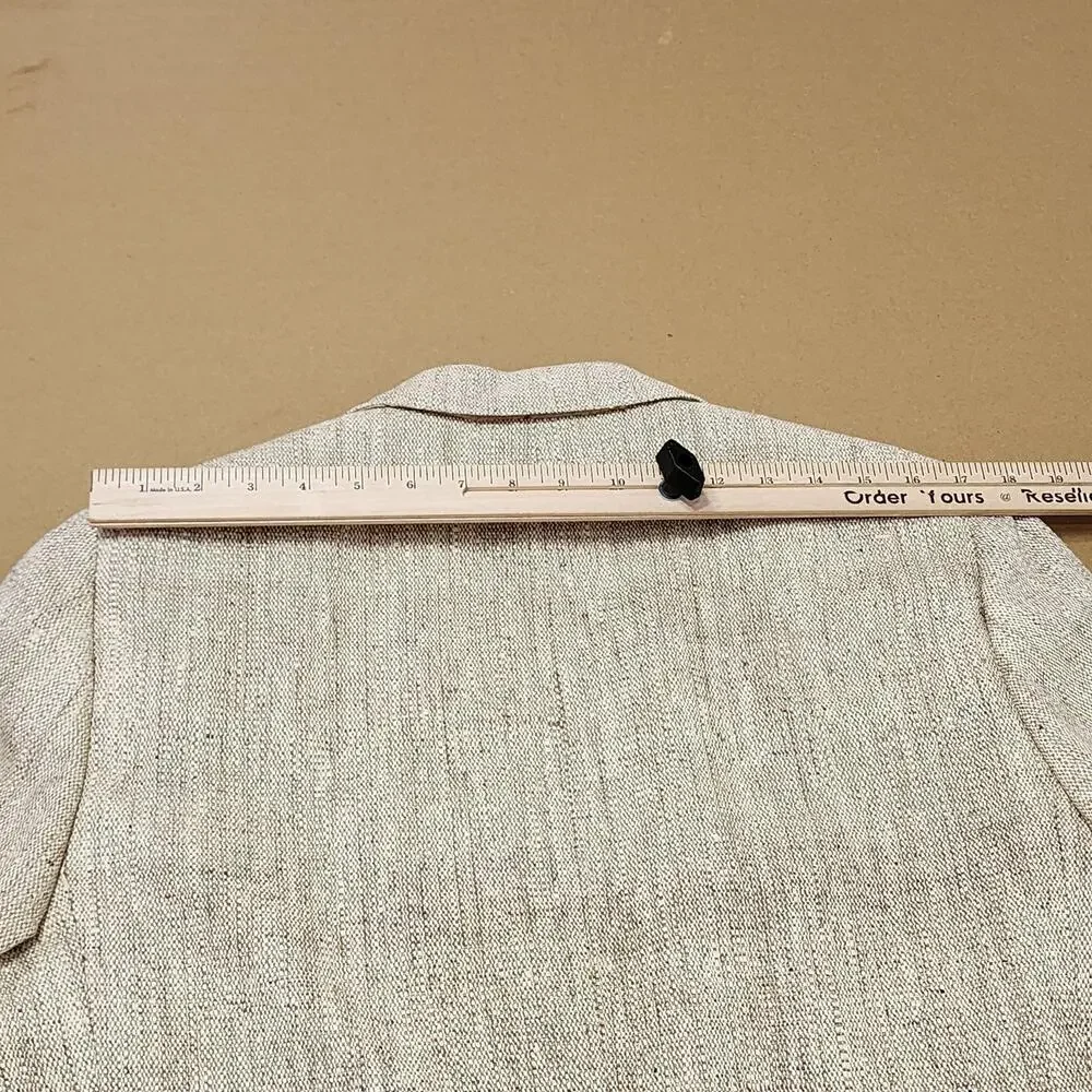Bill Blass Sport Coat Mens Large Beige Silk Tweed Blazer Classic Fit USA